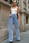Mavi 5 Cepli Paçası Püsküllü Bol Paça Jean BCHNW-251193