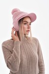 Pembe Ponponlu Kulak Kapatıcılı Siperli Kep Şapka  BCNSV-25WT1112