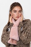 Pembe Suni Kürklü İçten Geçmeli Atkı BCNSV-25WT1007