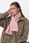 Pembe Suni Kürklü İçten Geçmeli Atkı BCNSV-25WT1007