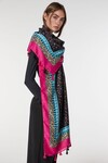 Pembe3 Desenli Renkli Şal  BCNSV-25WT1022
