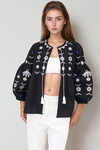 Siyah Balon Kol Nakışlı Ceket BCHESQ-251009
