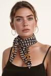 Siyah3 Geometrik Desenli Bandana Fular BCNSV-25WT1031