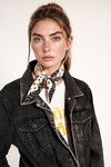Siyah6 Geometrik Desenli Bandana Fular BCNSV-25WT1031
