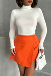 Turuncu 2 Düğmeli Kaşe Kumaş Şort Etek BCHN-2526414