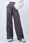 Antrasit Desenli Fermuar Kapamalı Çift Cepli Palazzo Pantolon BCHCA-251233