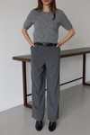 Antrasit Kemerli Çift Cepli Palazzo Pantolon BCRU-261310