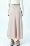 Bej Yüksek Bel Basic Saten Etek BCHCA-251231
