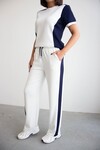 Beyaz Blok Detaylı Yumuşak Dokulu Modal Kumaş Alt Üst Takım BCHN-2626126