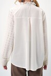 Ekru Yakası Fırfırlı Nakış İşlemeli Fisto Gömlek BCHESQ-251065