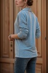 Gri Polo Yaka Yumuşak Dokulu Bluz