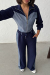 Lacivert Kot Kumaş Garnili Yumuşak Dokulu Pantolon Ceket Takım BCHN-25261021