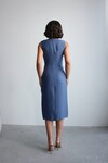 Mavi Tensel Kumaş Yelekli Model Elbise BCHN-2526108
