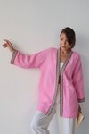 Pembe Nakış Detaylı Keten Kimono BCRU-261303