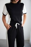 Siyah Blok Detaylı Yumuşak Dokulu Modal Kumaş Alt Üst Takım BCHN-2626126