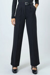 Siyah Kemerli Düğme Kapamalı Çift Cepli Palazzo Pantolon BCHAV-251230