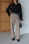 Vizon Kemerli Çift Cepli Palazzo Pantolon BCRU-261310